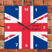 Union Jack Clock, patriottisch thuis UK, Britse vl Vierkante Klok
