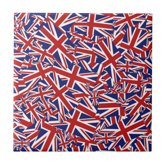 Union Jack Collage Tegeltje (Voorkant)