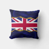 Union Jack Cushion Navy Gold Border Sierkussen (Voorkant)