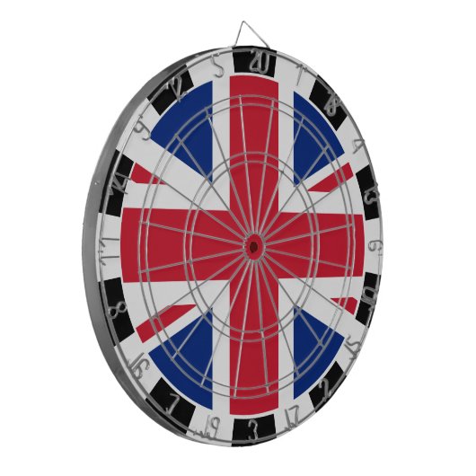 Union Jack Dartboard en British Flag/UK game Dartbord (Voorkant Links)
