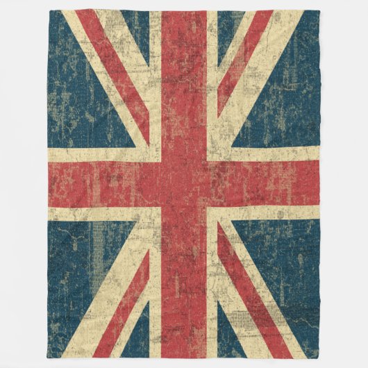 Union Jack  Distress Fleece Deken (Voorkant)