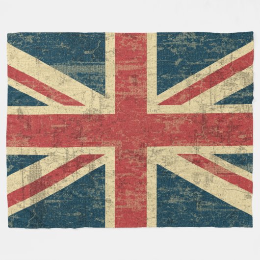 Union Jack Distress Fleece Deken (Voorkant (Horizontaal))