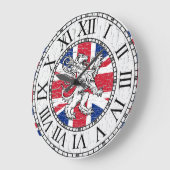 Union Jack en Lion Weathered Grote Klok (Hoek)