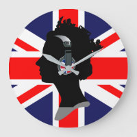 UNION JACK EN QUEEN ELIZABETH MET HOOFDTELEFOONS
