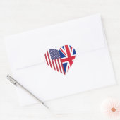 Union Jack en vlaggen van de Verenigde Staten van Hart Sticker (Envelop)