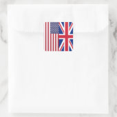 Union Jack en vlaggen van de Verenigde Staten van  Vierkante Sticker (Tas)