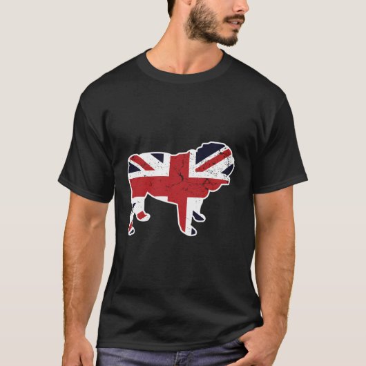 Union Jack Engelse buldog noodlijdende vlag UK Nov T-shirt (Voorkant)
