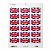 Union Jack England vlag Etiket (Full Sheet)