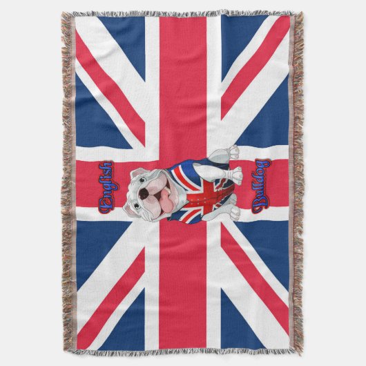 Union Jack English Bulldog Deken (Voorkant Verticaal)