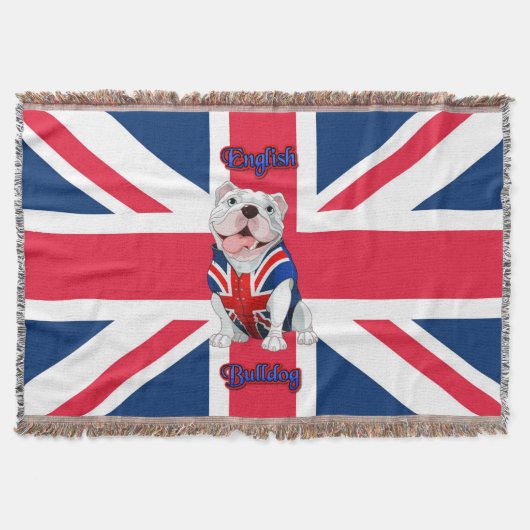 Union Jack English Bulldog Deken (Voorkant)
