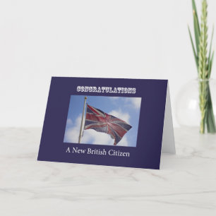 Union Jack feliciteert nieuwe Britse burger Kaart
