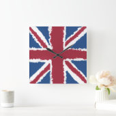 Union Jack Flag Art van Heva Weva Vierkante Klok (Huis)