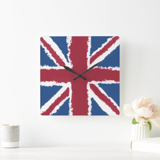 Union Jack Flag Art van Heva Weva Vierkante Klok (Huis)