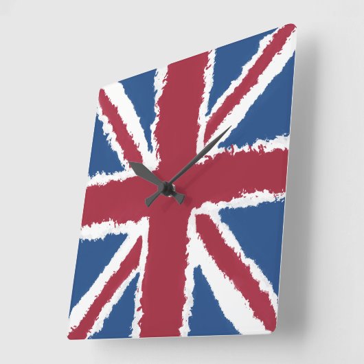 Union Jack Flag Art van Heva Weva Vierkante Klok (Hoek)