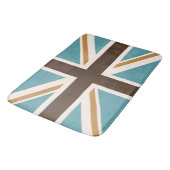 Union Jack/Flag Blauwgroen Bruin Goud Cream Badmat (Gekanteld)