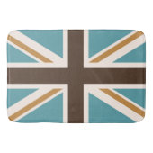 Union Jack/Flag Blauwgroen Bruin Goud Cream Badmat (Voorkant)