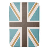 Union Jack/Flag Blauwgroen Bruin Goud Cream Badmat (Voorkant Verticaal)