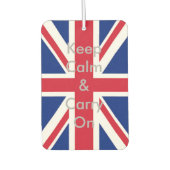 Union Jack Flag Blijf kalm en ga verder Luchtverfrisser (Voorkant)