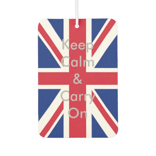 Union Jack Flag Blijf kalm en ga verder Luchtverfrisser (Voorkant)