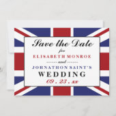 Union Jack Flag British Wedding Save the Date (Voorkant)