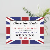 Union Jack Flag British Wedding Save the Date (Staand voorkant)