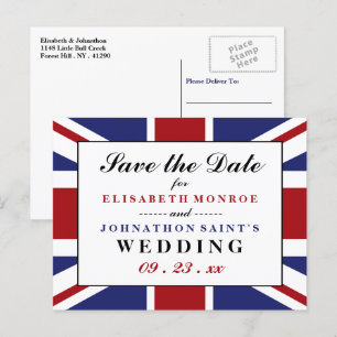 Union Jack Flag British Wedding Save the Date Aankondigingskaart