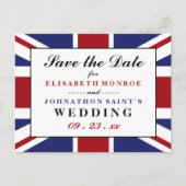 Union Jack Flag British Wedding Save the Date Aankondigingskaart (Voorkant)