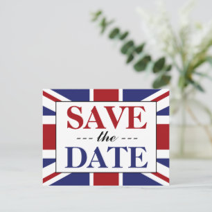 Union Jack Flag British Wedding Save the Date Aankondigingskaart