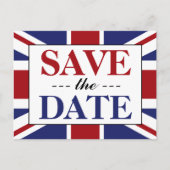 Union Jack Flag British Wedding Save the Date Aankondigingskaart (Voorkant)
