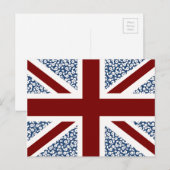 Union Jack Flag Calico Floral Pattern Briefkaart (Voorkant / Achterkant)
