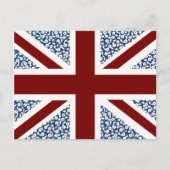 Union Jack Flag Calico Floral Pattern Briefkaart (Voorkant)