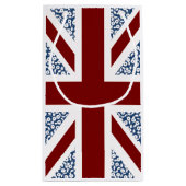 Union Jack Flag Calico Floral Pattern Klein Cadeauzakje (Achterkant)