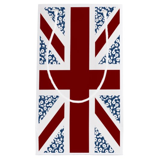 Union Jack Flag Calico Floral Pattern Klein Cadeauzakje (Voorkant)