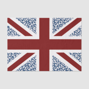 Union Jack Flag Calico Floral Pattern Tissuepapier