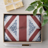 Union Jack Flag Calico Floral Pattern Tissuepapier (Geschenk)