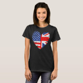 Union Jack Flag Engeland en Amerikaanse vlag voor  T-shirt (Voorkant volledig)