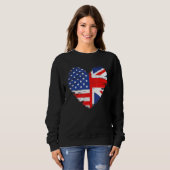 Union Jack Flag England and American Flag for Brit Trui (Voorkant volledig)
