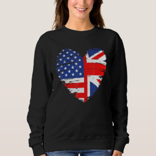 Union Jack Flag England and American Flag for Brit Trui