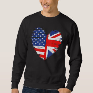 Union Jack Flag England and American Flag for Brit Trui