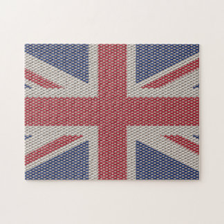 Union Jack Flag Fishnet Pattern Jigzaag Puzzle Legpuzzel