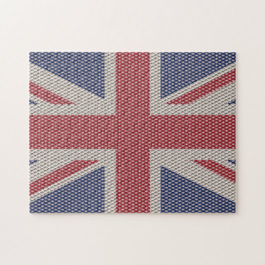 Union Jack Flag Fishnet Pattern Jigzaag Puzzle Legpuzzel (Horizontaal)
