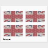 Union Jack Flag Fishnet Pattern Rechthoekige Sticker (Vel)