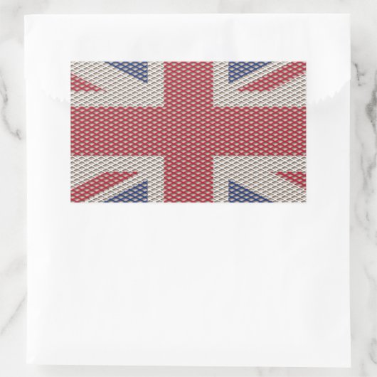 Union Jack Flag Fishnet Pattern Rechthoekige Sticker (Tas)