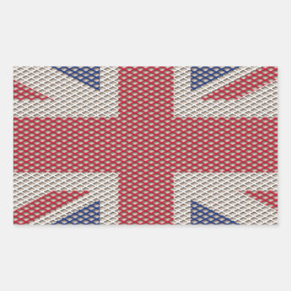Union Jack Flag Fishnet Pattern Rechthoekige Sticker