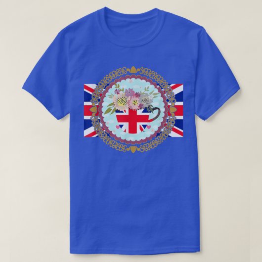 Union Jack Flag For Kids & Jubilee Teacup For Brit T-shirt (Design voorkant)