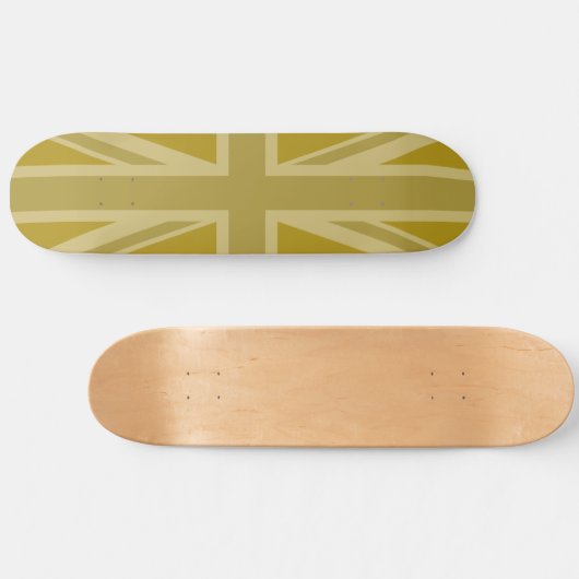 Union Jack/Flag Golds Persoonlijk Skateboard (Horizontaal)