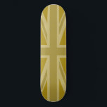 Union Jack/Flag Golds Persoonlijk Skateboard<br><div class="desc">Union Flag (ook bekend als de Union Jack),  Britse vlag in gouden tinten.</div>