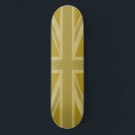 Union Jack/Flag Golds Persoonlijk Skateboard<br><div class="desc">Union Flag (ook bekend als de Union Jack), Britse vlag in gouden tinten.</div>