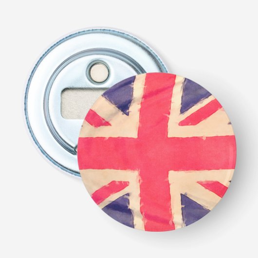 UNION JACK FLAG grunge Button Flesopener (Voorkant)