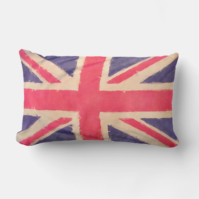 UNION JACK FLAG grunge + jouw idee Buitenkussen (Voorkant)